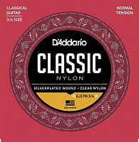 D'ADDARIO EJ27N 3/4 SET CLR/SILVER NORM 3/4 GTR