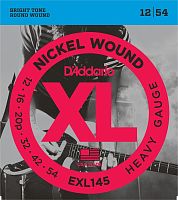 D'ADDARIO EXL145 NICKEL WOUND, HEAVY, PLAIN 3RD, 12-54 струны для электрогитары, 12-54